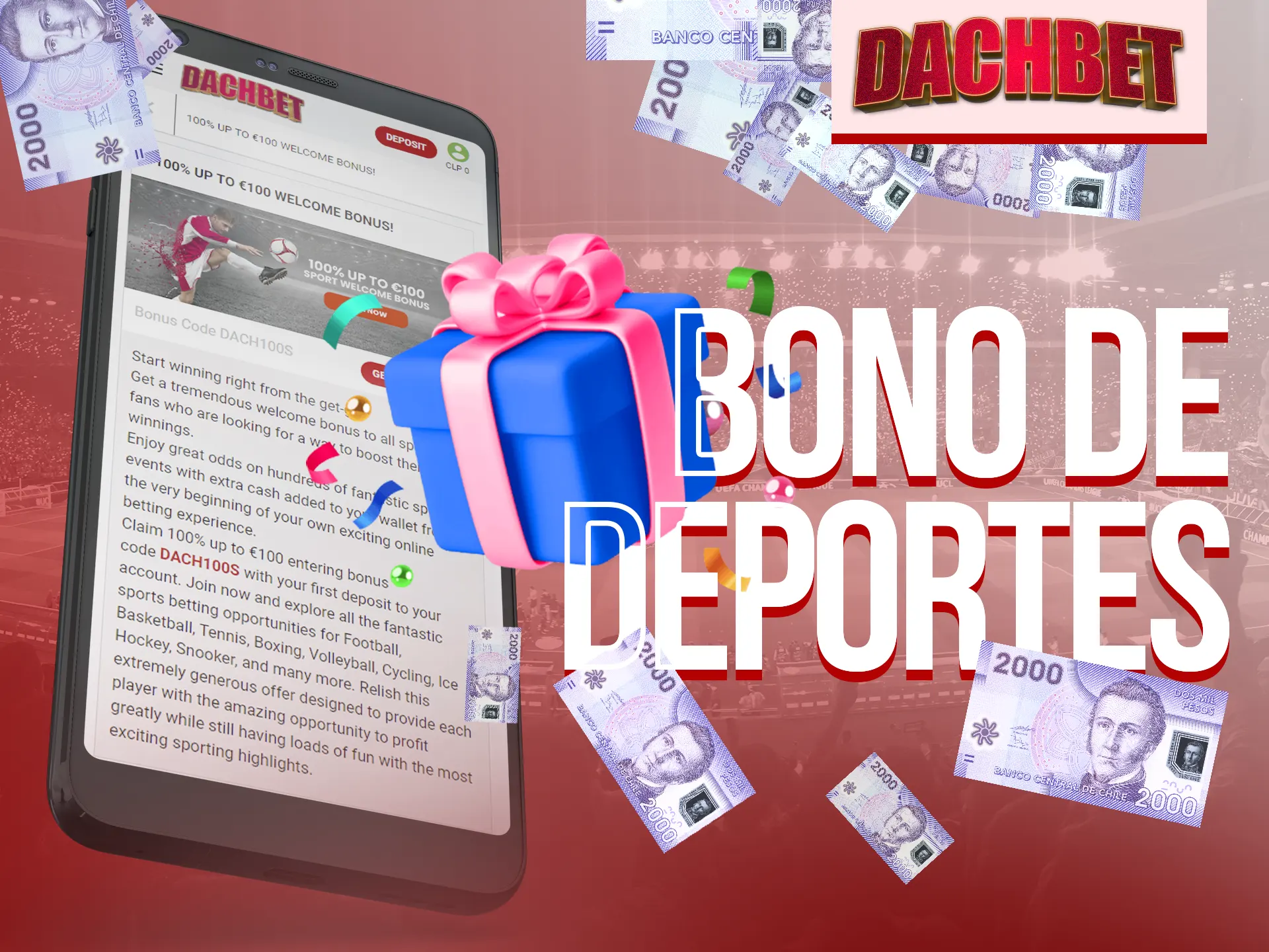 Dachbet ofrece un bono deportivo de hasta 100€.