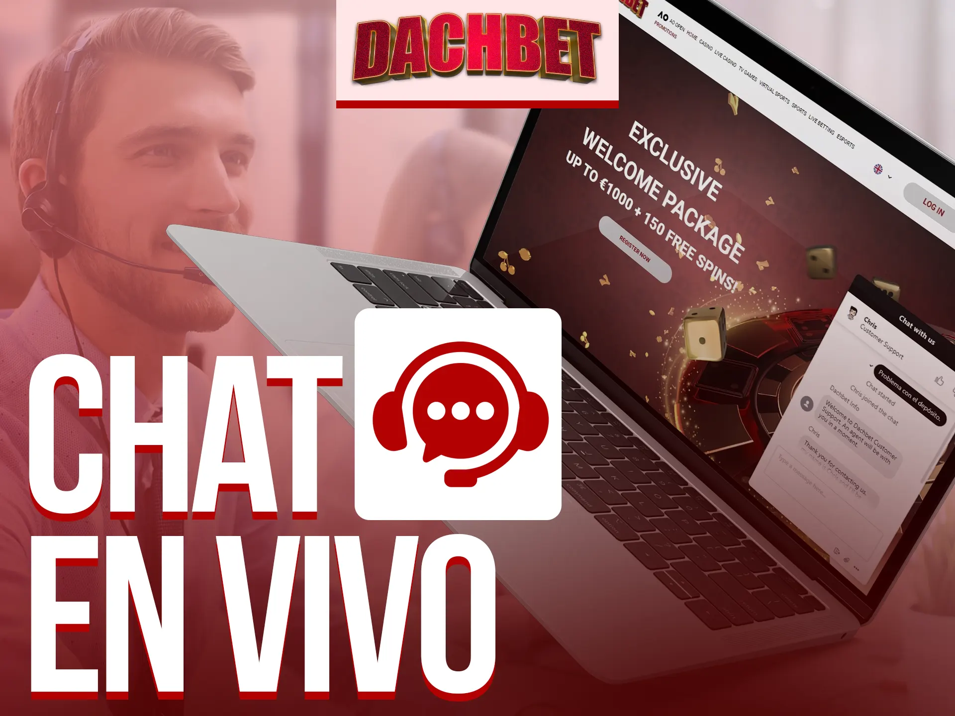 El Chat en vivo de Dachbet es la forma más rápida de resolver problemas.