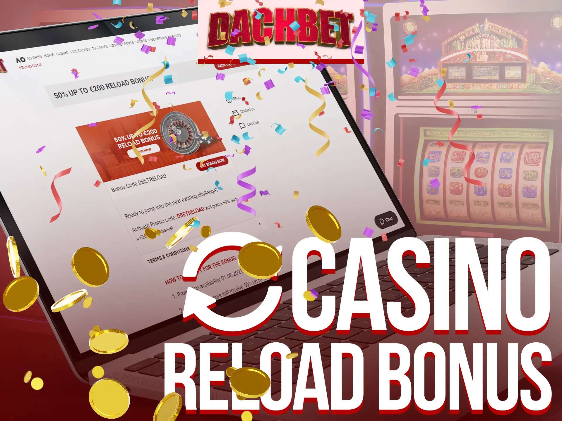 Disfruta del bono de recarga semanal en el casino de Dachbet.