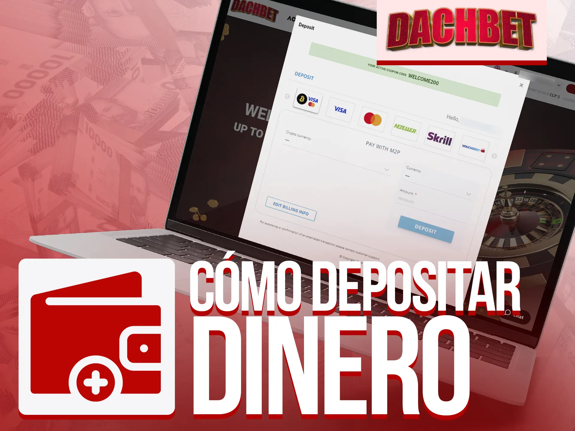 Aprende a depositar dinero fácilmente en Dachbet Casino.